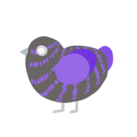 (unnamed), a grey and blurple chicken with a bar pattern