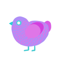 pastel, a lilac and orchid chicken with a lace pattern