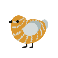 grh, a orange and silver chicken with a bar pattern