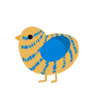 peeper, a honey and sapphire chicken with a bar pattern