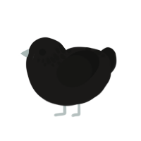 The Stained Soul, a sable and black chicken with a neck-speckle pattern