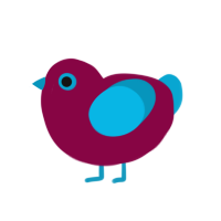 lifegiven, a maroon and cerulean chicken