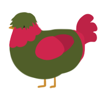 (unnamed), a olive and crimson chicken with a head pattern