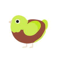 Shrek, a russet and lime chicken with a head pattern