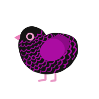 tuesday, a black and plum chicken with a lace pattern