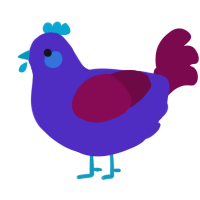 Booberry, a indigo and wine chicken