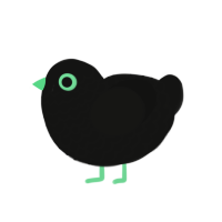 Constellations, a black chicken with a lace pattern