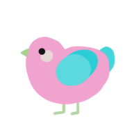 (unnamed), a pink and aqua chicken