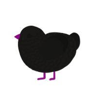 Sunglasses, a sable and black chicken with a lace pattern