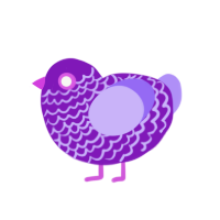 Purple Bouquet, a violet and lilac chicken with a lace pattern