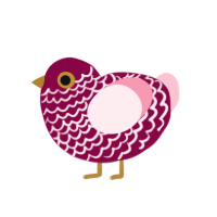 Super Bon Bon, a maroon and rose chicken with a lace pattern