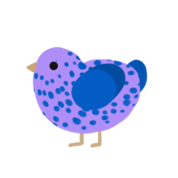 (unnamed), a lilac and ultramarine chicken with a speckle pattern