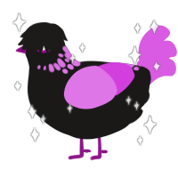 (unnamed), a sable and orchid chicken with a neck-speckle pattern