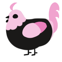 (unnamed), a sable and pink chicken with a speckle pattern