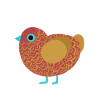 (unnamed), a red and gold chicken with a double-lace pattern