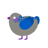 (unnamed), a ash and ultramarine chicken with a neck-speckle pattern