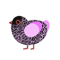 (unnamed), a black and lavender chicken with a double-lace pattern