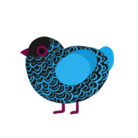 (unnamed), a sable and sky chicken with a double-lace pattern