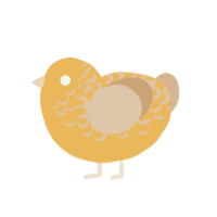 Bee Nawt Afraid, a honey and beige chicken with a half-lace pattern