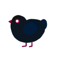 Oath, a black and tumblr chicken with a double-lace pattern