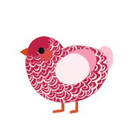 (unnamed), a crimson and rose chicken with a double-lace pattern