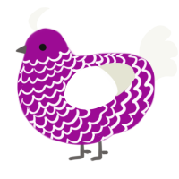 Crushed wine love, a plum and white chicken with a lace pattern