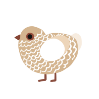 Frappe, a beige and cream chicken with a lace pattern