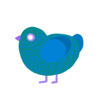 (unnamed), a teal and sapphire chicken with a lace pattern