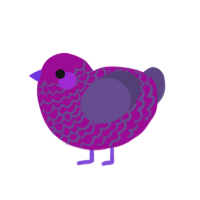 Rasin in Training, a plum and overcast chicken with a lace pattern