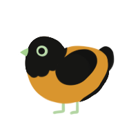 (unnamed), a orange and black chicken with a head pattern