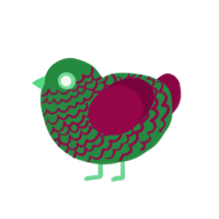 (unnamed), a viridian and maroon chicken with a lace pattern