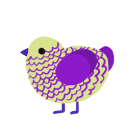 (unnamed), a lemon and violet chicken with a lace pattern