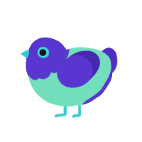 (unnamed), a mint and indigo chicken with a head pattern