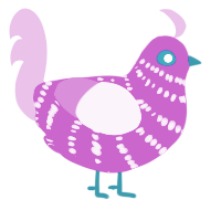 チーズピザデラックス, a amethyst and lavender chicken with a bar pattern