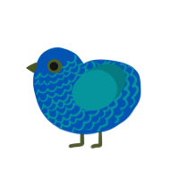 (unnamed), a ultramarine and teal chicken with a lace pattern