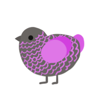 Cellar Dust, a grey and orchid chicken with a lace pattern