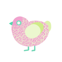 (unnamed), a pink and apple chicken with a double-lace pattern