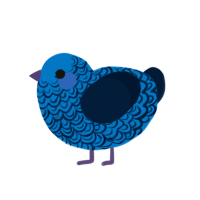 Puffle, a sapphire and tumblr chicken with a double-lace pattern