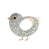 (unnamed), a ash and cream chicken with a double-lace pattern