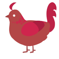 res - big red, a red and crimson chicken with a neck-speckle pattern