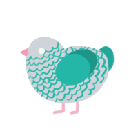 Misty Valley, a mist and turquoise chicken with a lace pattern