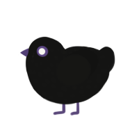 (unnamed), a black chicken with a speckle pattern