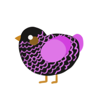 (unnamed), a sable and orchid chicken with a lace pattern