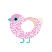 (unnamed), a pink and cream chicken with a double-lace pattern