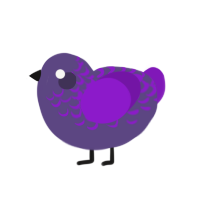 Why He Ourple, a overcast and violet chicken with a half-lace pattern