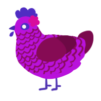 Borm, a amethyst and wine chicken with a lace pattern