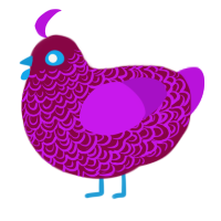 (unnamed), a maroon and amethyst chicken with a double-lace pattern