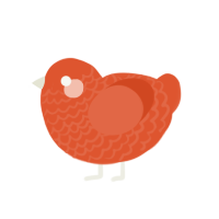 (unnamed), a vermilion chicken with a lace pattern