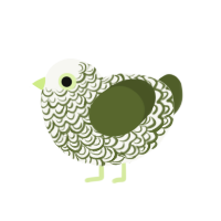 (unnamed), a white and olive chicken with a double-lace pattern