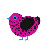 (unnamed), a fuchsia and black chicken with a speckle pattern